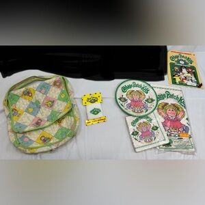 Vintage Cabbage Patch Kids Quilted Bag and Accessories